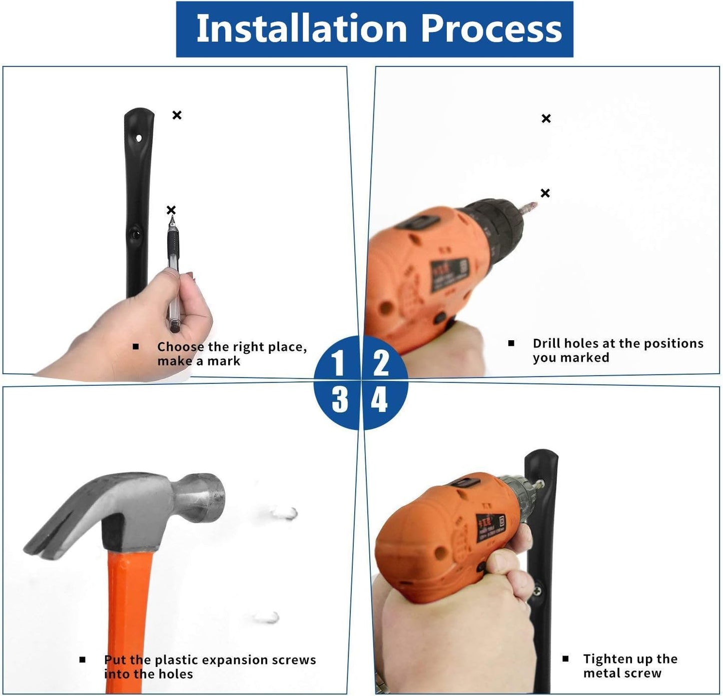 Heavy Duty Utility Garage Storage Hooks,Universal Wall Mount J Organizer Hangers for Hoses,Garden Tools,Cords,Cables,Toy Bag