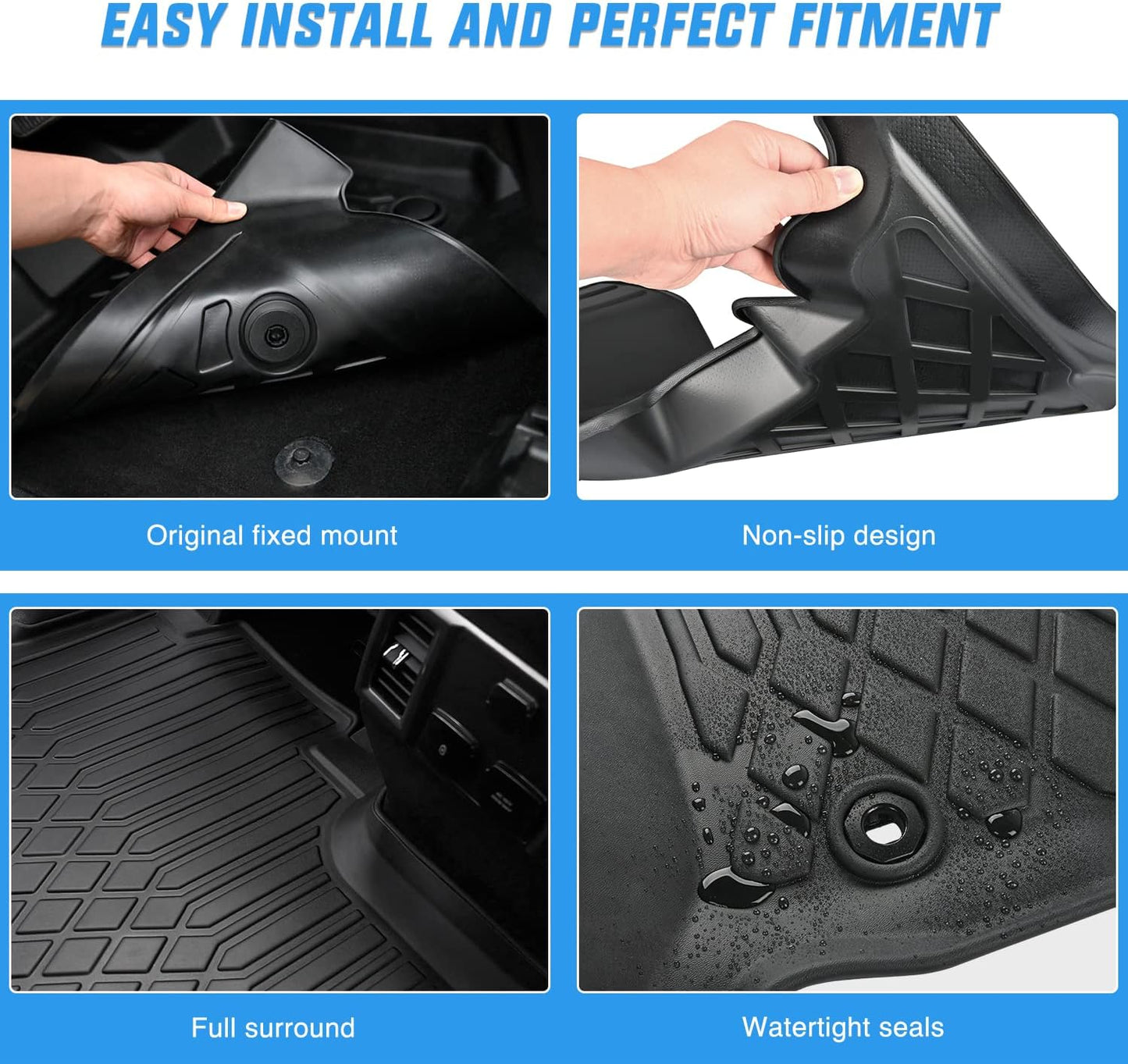 Nilight TPE Floor Mats for 2022 2023 2024 2025 Hyundai Tucson,All Weather Custom Fit Heavy Duty Floor Liners