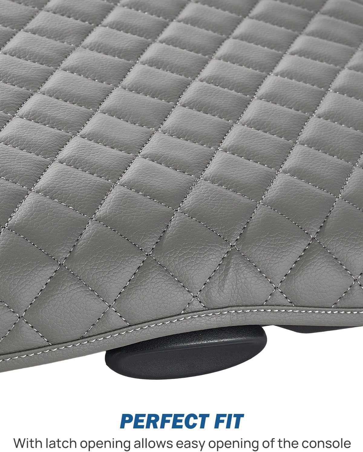 JOYTUTUS Center Console Cover Compatible with 2002-2012 Ram 1500 2500 3500 Jump Seat Console, Leather Arm Rest Armrest Cover for Car, Durable Middle Console Cover, Car Arm Rest Cover Replacement, Gray