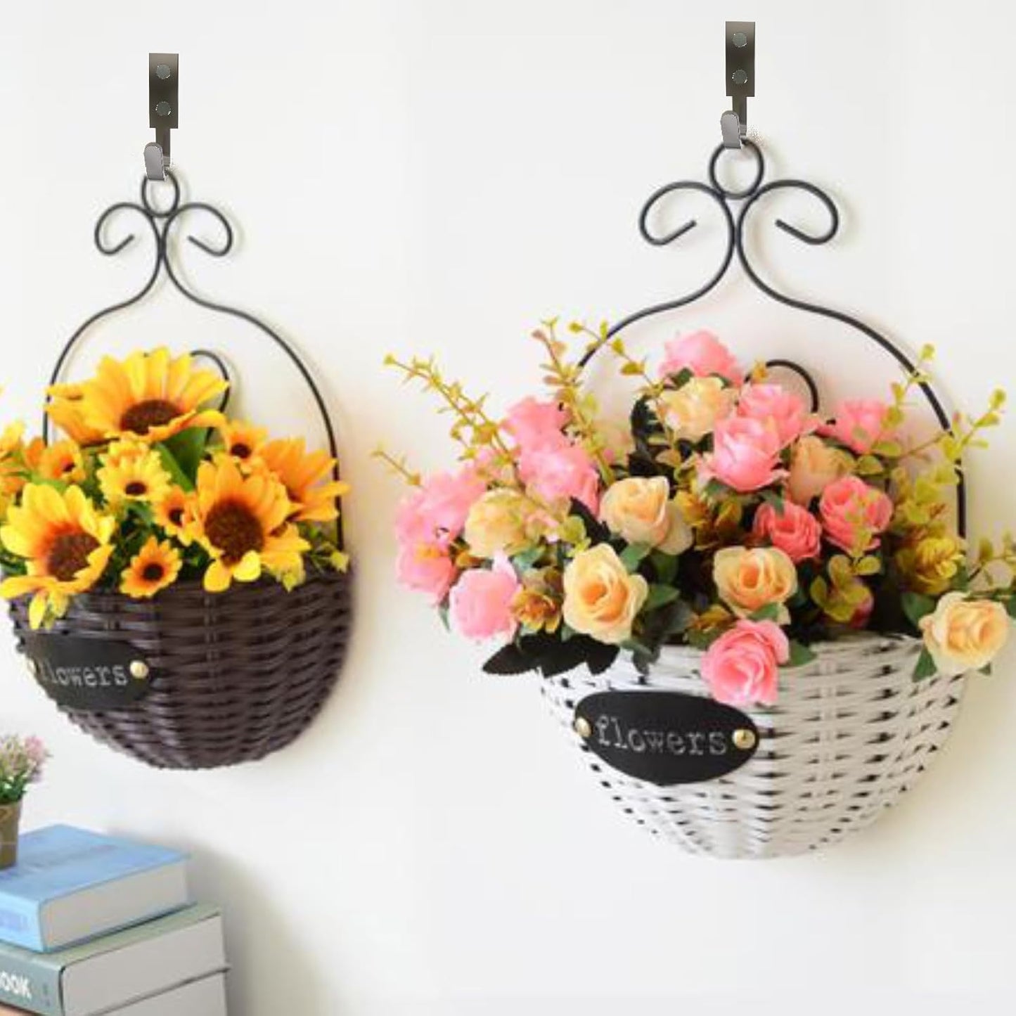 Hooks for Hanging Stainless Steel Heavy Duty Coat Hook Wall Hooks Robe Hanger Hooks Hanging Hat Key Holder for Towel, Bag Indoor Outdoor (Silver-Square-2 Hole, 2.5x1.3inch,8pcs)