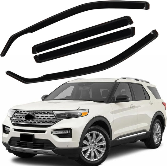 in Channel Window Visors for Ford Explorer 2020 2021 2022 2023 2024 2025, Durable Rain Guards, Vent Window Visors Shades, Wind Deflectors for 20-25 Explorer, 4PCS