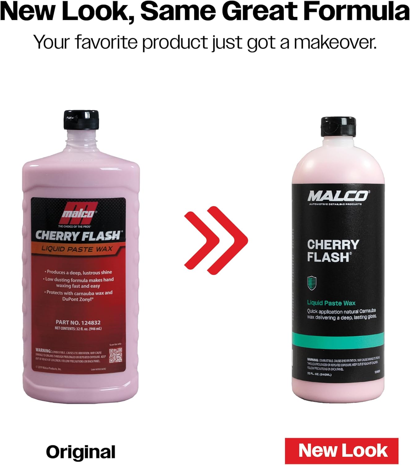 Malco Cherry Flash Automotive Liquid Paste Wax – Protect & Shine Your Vehicle/Easiest Way to Hand Wax Your Car/Lasting Gloss & Protection For Cars, Trucks, Boats and Motorcycles / 32 Oz. (124832)