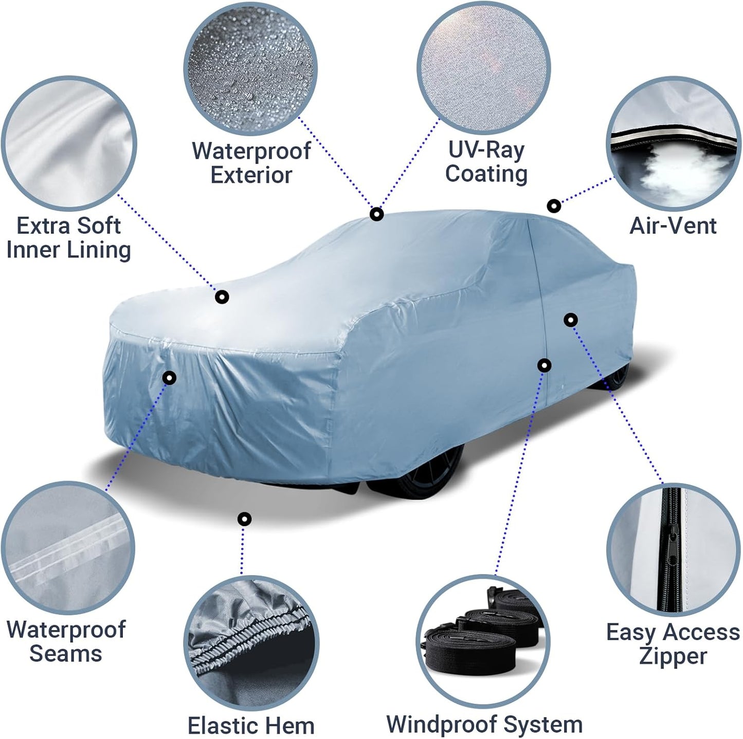 iCarCover Custom Car Cover for Chevy Camaro Z28, SS, Base Model, Coupe, Convertible, Waterproof All Weather Rain Snow UV Sun Protector Full Exterior Indoor Outdoor Car Cover (Year Fits 1967-1969)