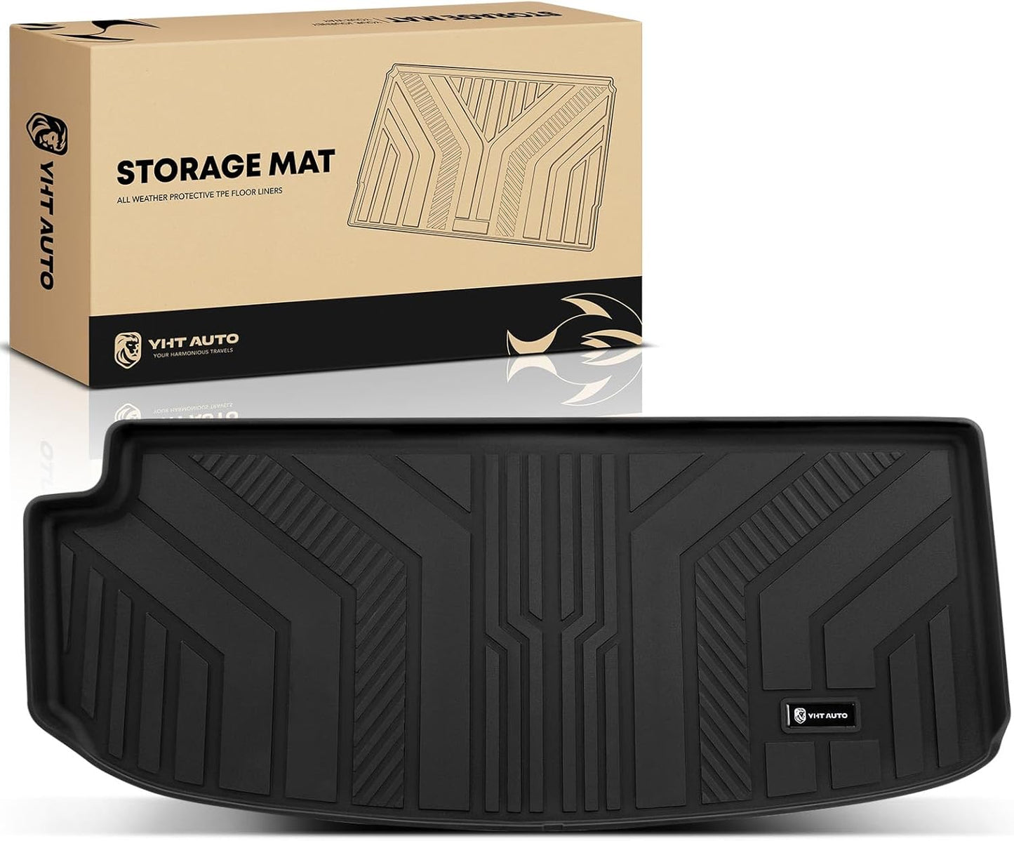 YHTAUTO Trunk Mat Compatible with Chevrolet Traverse 2018-2024, TPE All Weather Cargo Mats for Back of SUV Waterproof Anti-Slip Odorless Trunk Liner, Interior Car Accessories