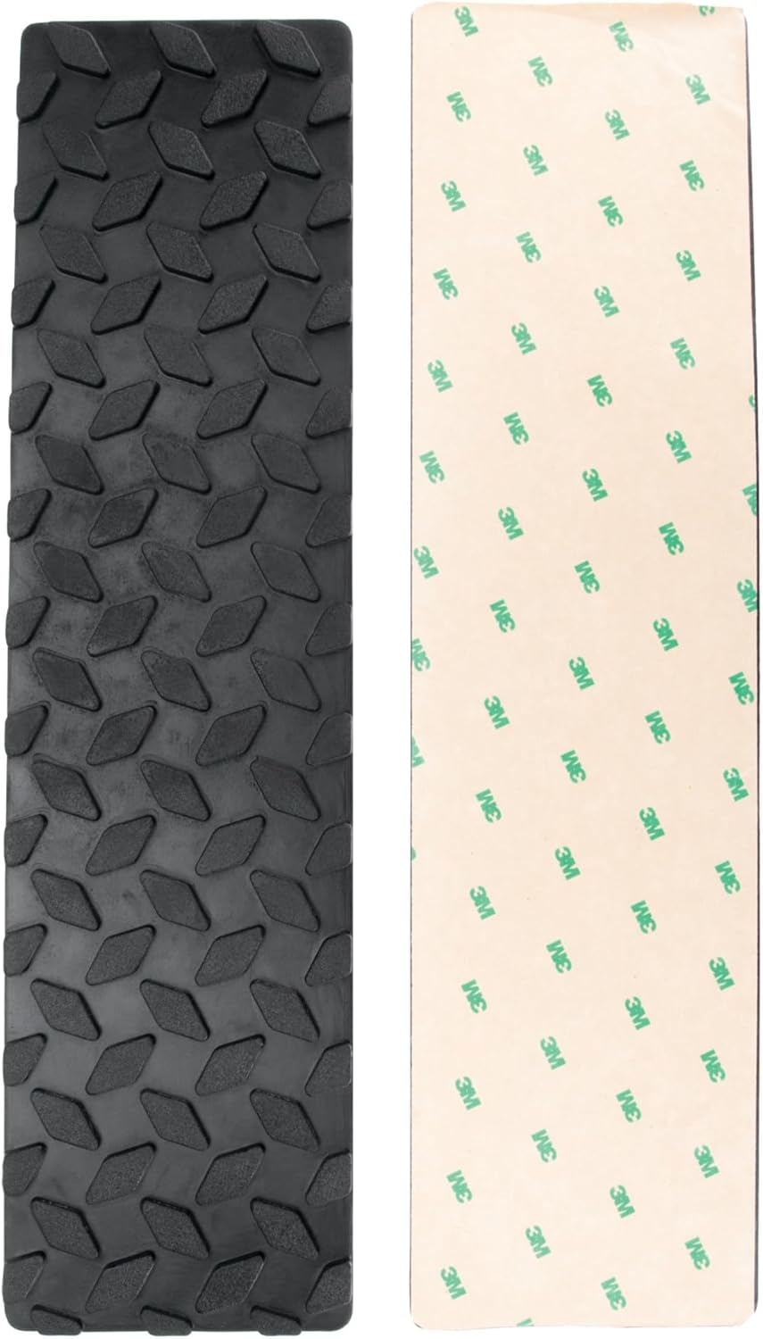 Performance Tool W1893 4-Inch x 15-1/2-Inch Diamond Tread Rubber Step Mats - Non-Skid Adhesive Traction for Trailers, Trucks, Boats, and More