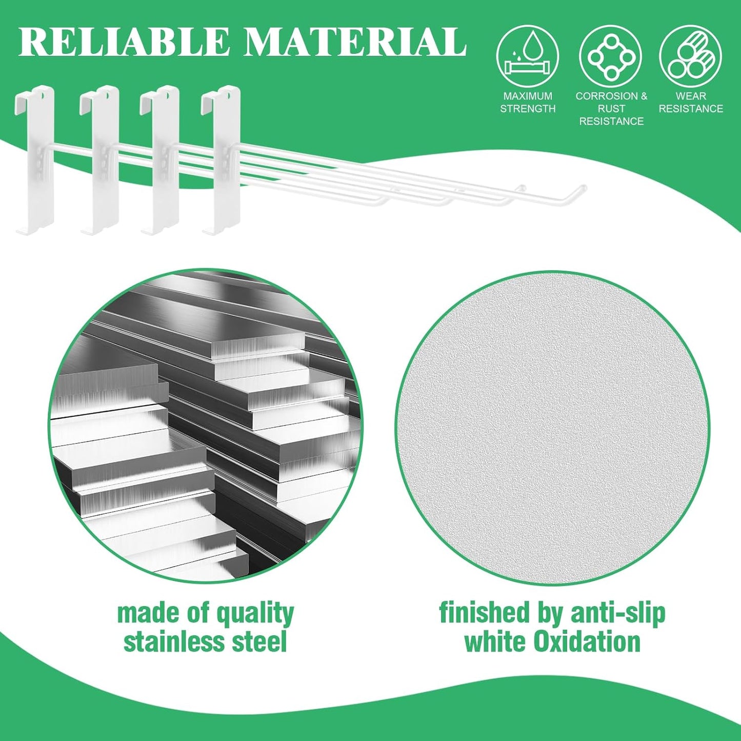 40Pcs 10" Gridwall Display Hooks Assortment Set, White Metal Grid Wall Panel Hanging Display Hook for Garage Shop Retail Storage, Wire Diameter 5mm/ 0.2”