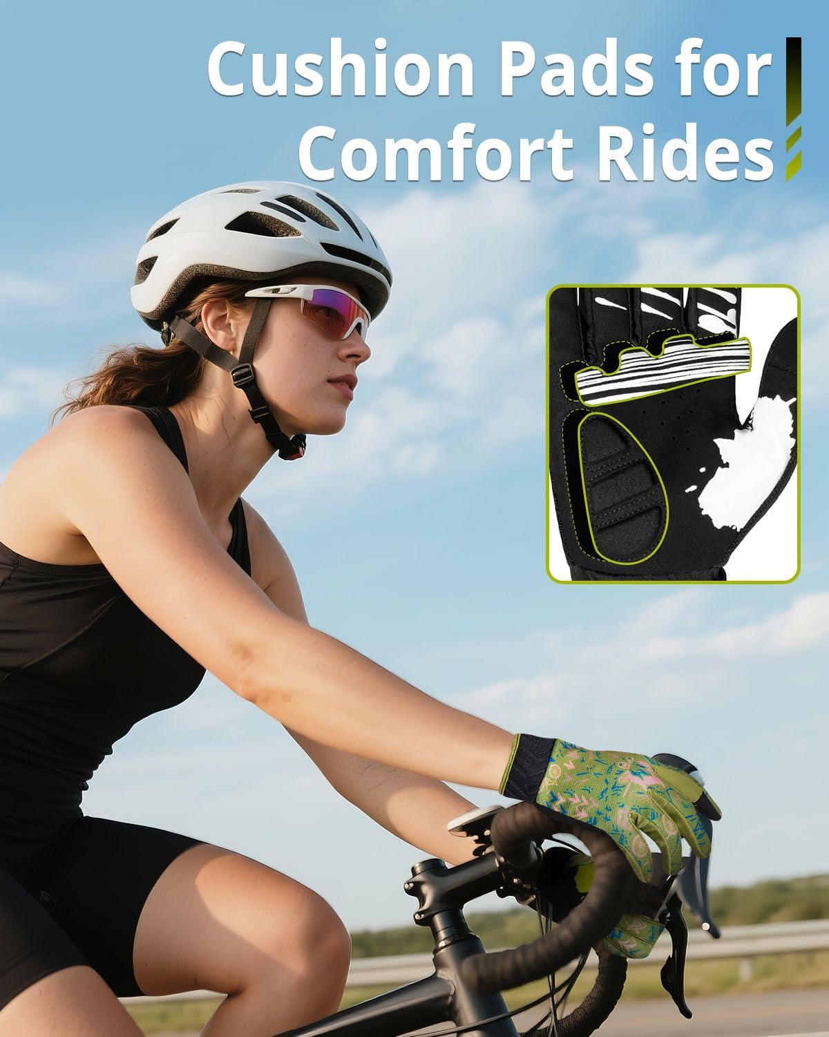 RIGWARL Skeleton Motorcycle Gloves Men Women Touchscreen, Non-Slip Mountain Bike Gloves for Men Cycling, Lightweight Dirt Bike Riding Bicycle Glove