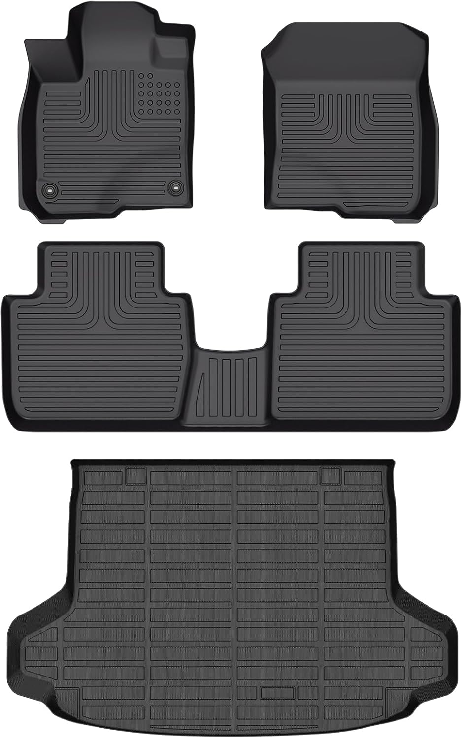 Wayhigh-All Weather Floor Mats & Cargo Liner Set for Honda HRV 2023-2026/Acura ADX 2025 2026, Custom Fit TPE Heavy Duty Car Mats HR-V Hybrid LX | Sport | EX-L Full Set for HR-V Accessories