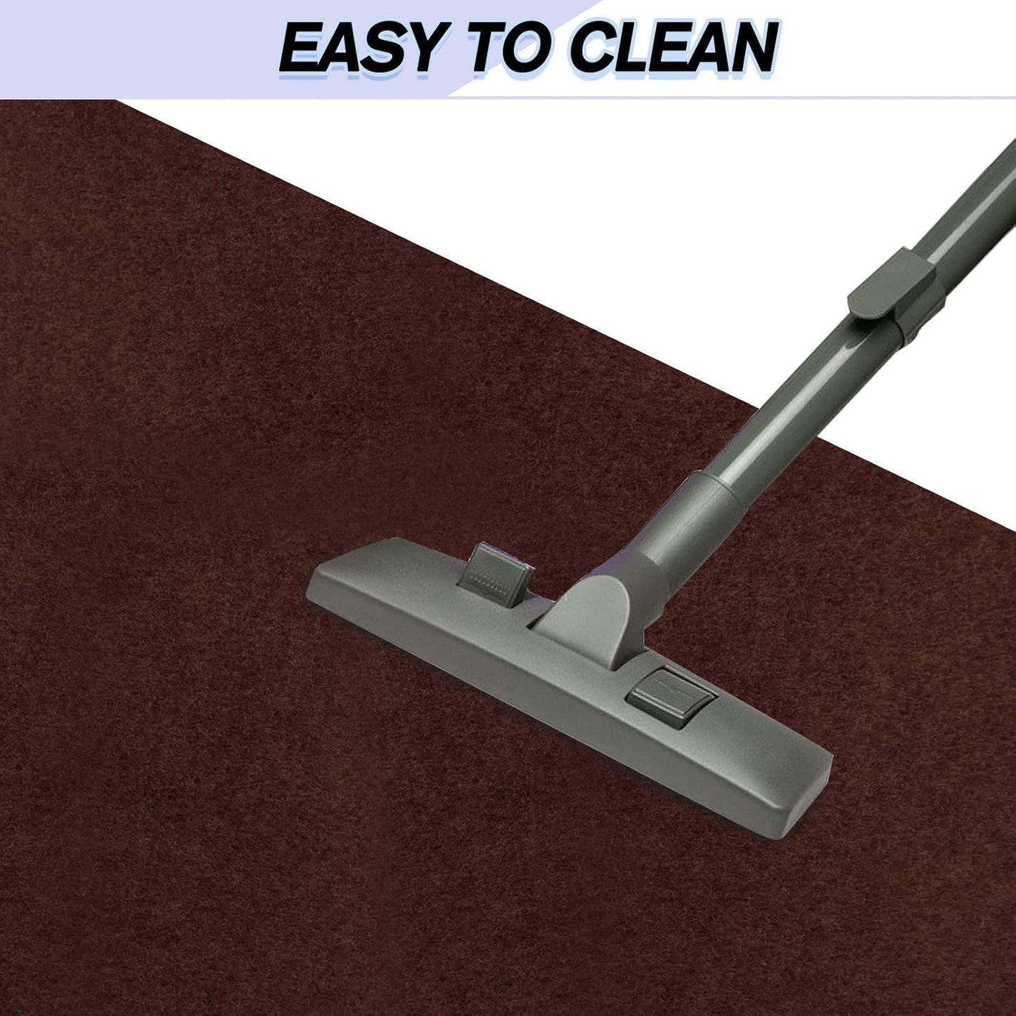 Custom Size Backed Non-Slip Area Rugs Runner, Easy Clean, Waterproof Runner Rugs for Hallway Entryway, Kitchen, Laundry, 3FT x 79FT, Brown