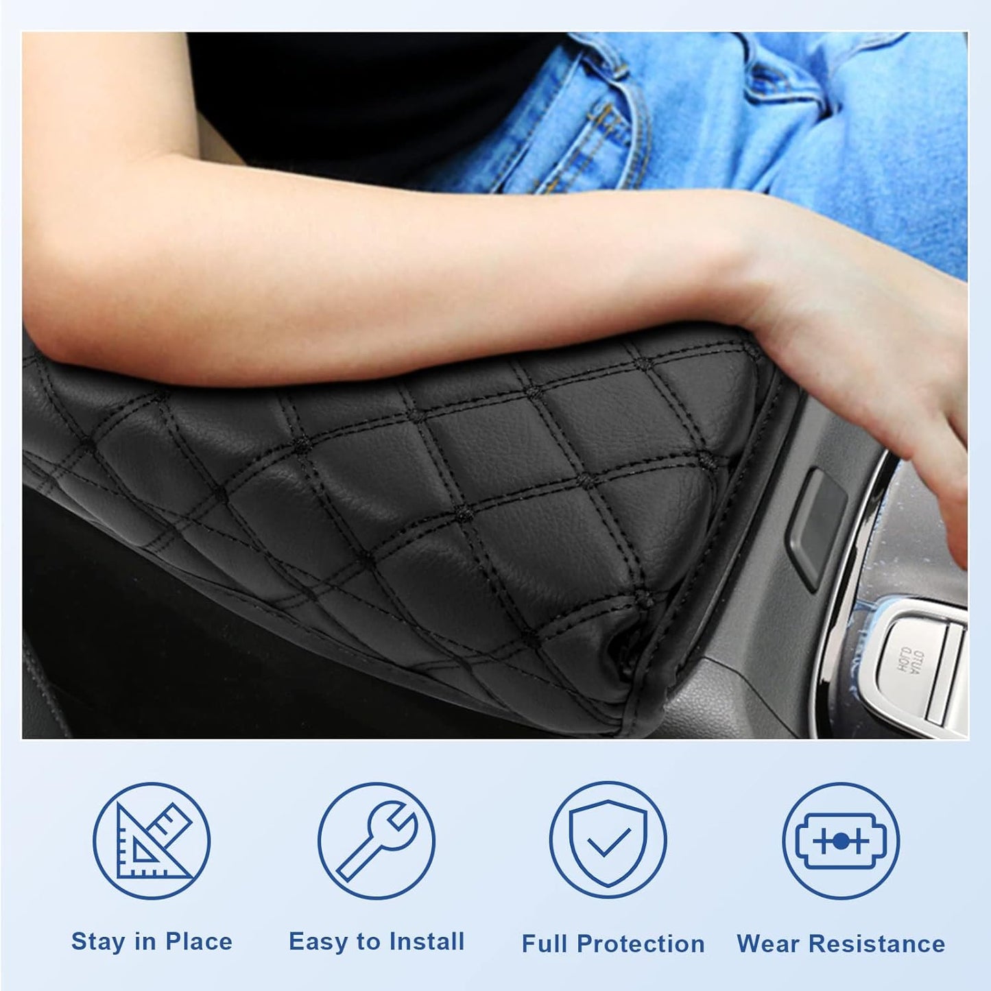 CDEFG Center Console Cover for 2022 2023 2024 Santa Cruz Pickup Truck Armrest Cover Console Pad Armrest Seat Box Cover Leather Protector 2022 2023 2024 Santa Cruz Car Interior Accessories