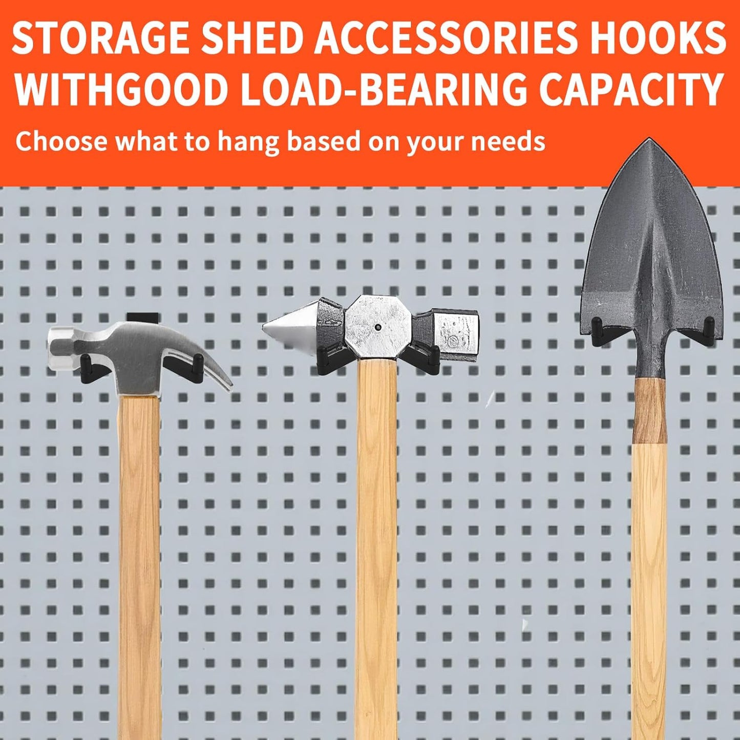 3Pcs Tool Hooks for Storage, ABS Shed Hooks Wall Shed Hanger Garage Organization Storage Accessories for Hanging Shovels Rakes Scissors Power Tools