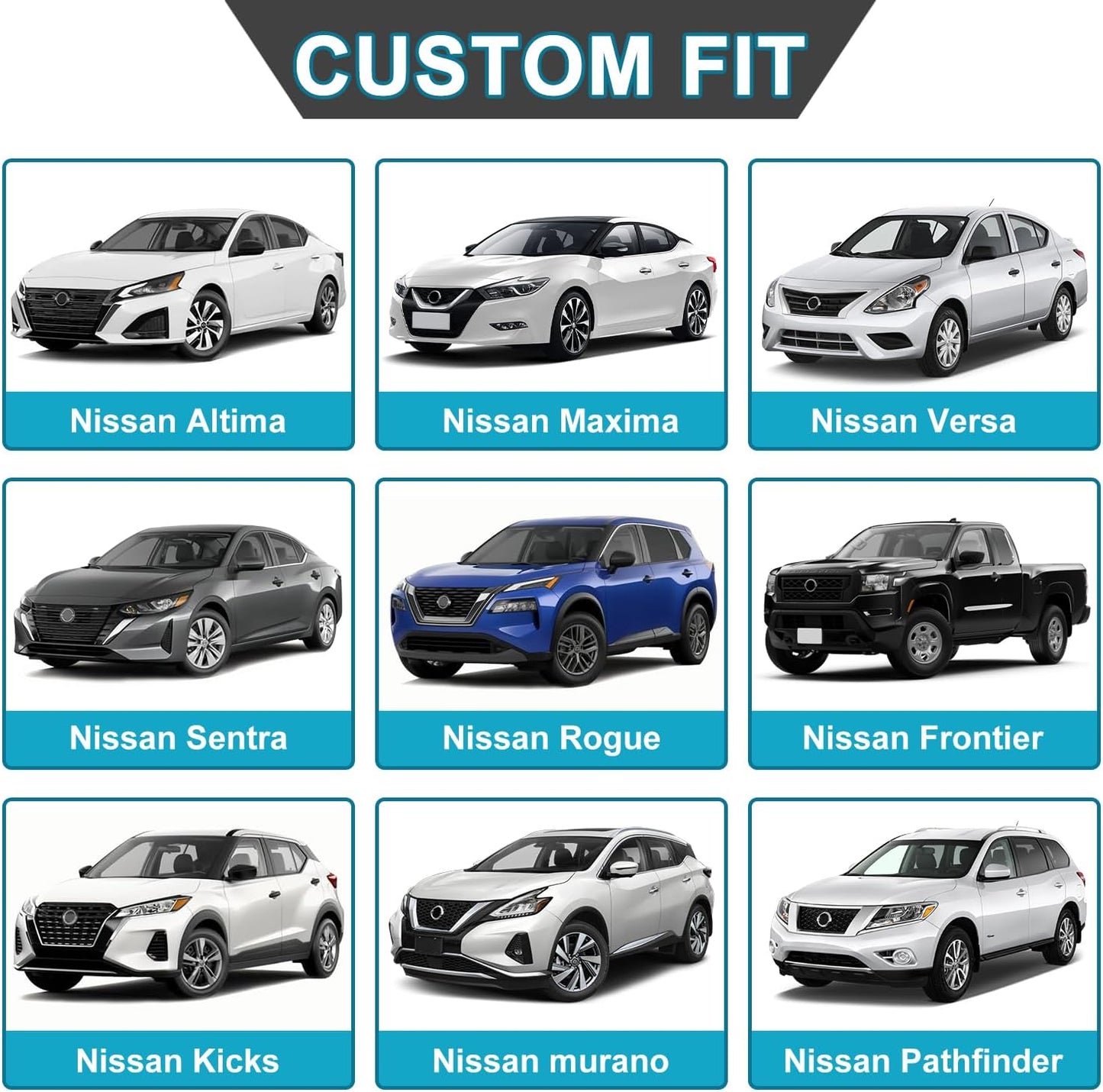 GIANT PANDA Front Seat Cover for Nissan, 3D Air Mesh Car Seat Covers Custom Fit Nissan Rogue Altima Sentra Versa Kicks Frontier Murano Pathfinder Maxima (Red) 2-Pack