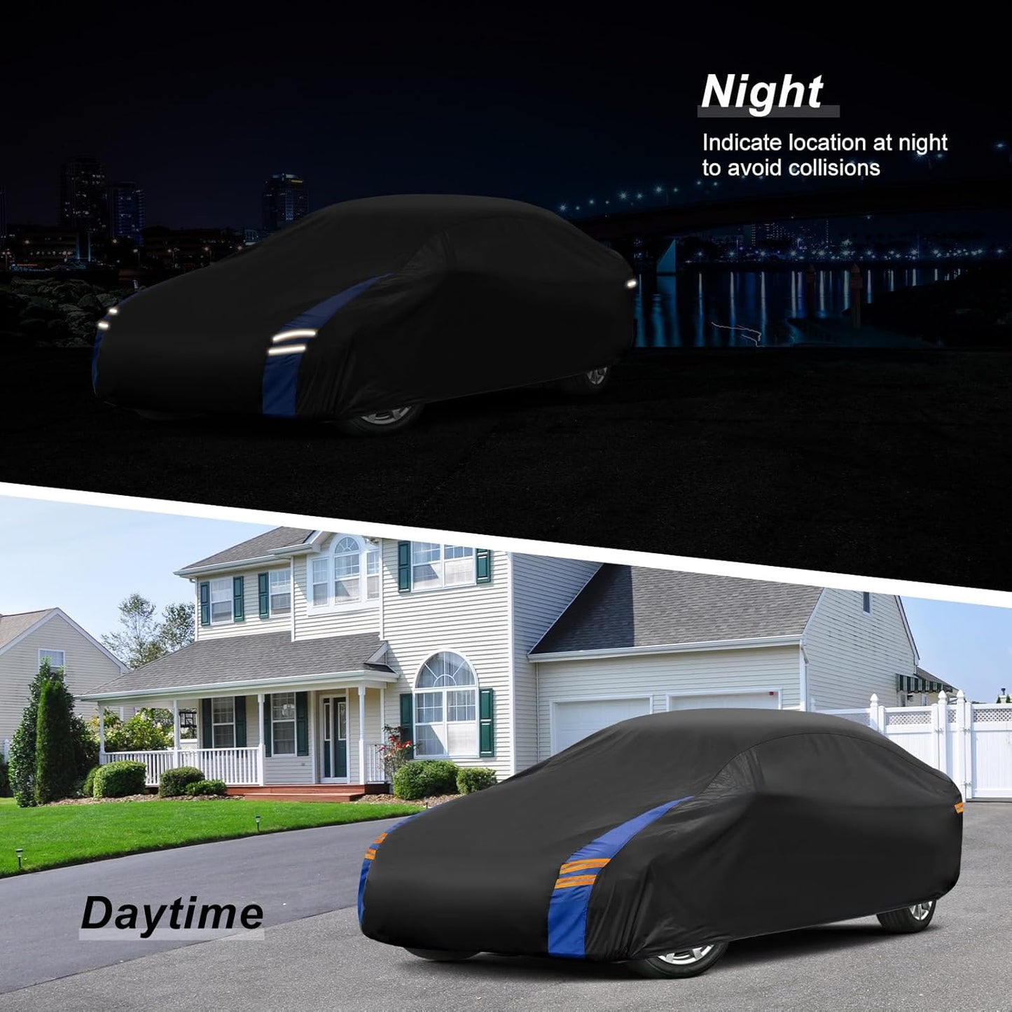 SUV Car Cover Waterproof All Weather for Automobiles, Full Exterior Covers for Jeep (182-190 inch) Universal Fit for Chevrolet Equinox, Ford Escape, etc. Rain Winter Sun Snow Protection.