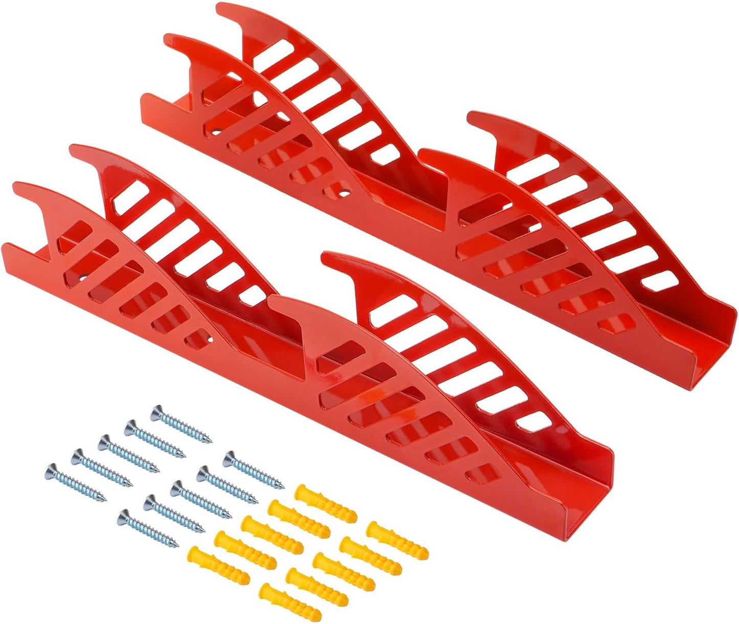 Jack Stand Wall Mount Organizer: Jack Stands Holder Storage Rack Mount - Fit for 2 & 3 Ton Jack Stand (2 Pack - Red)