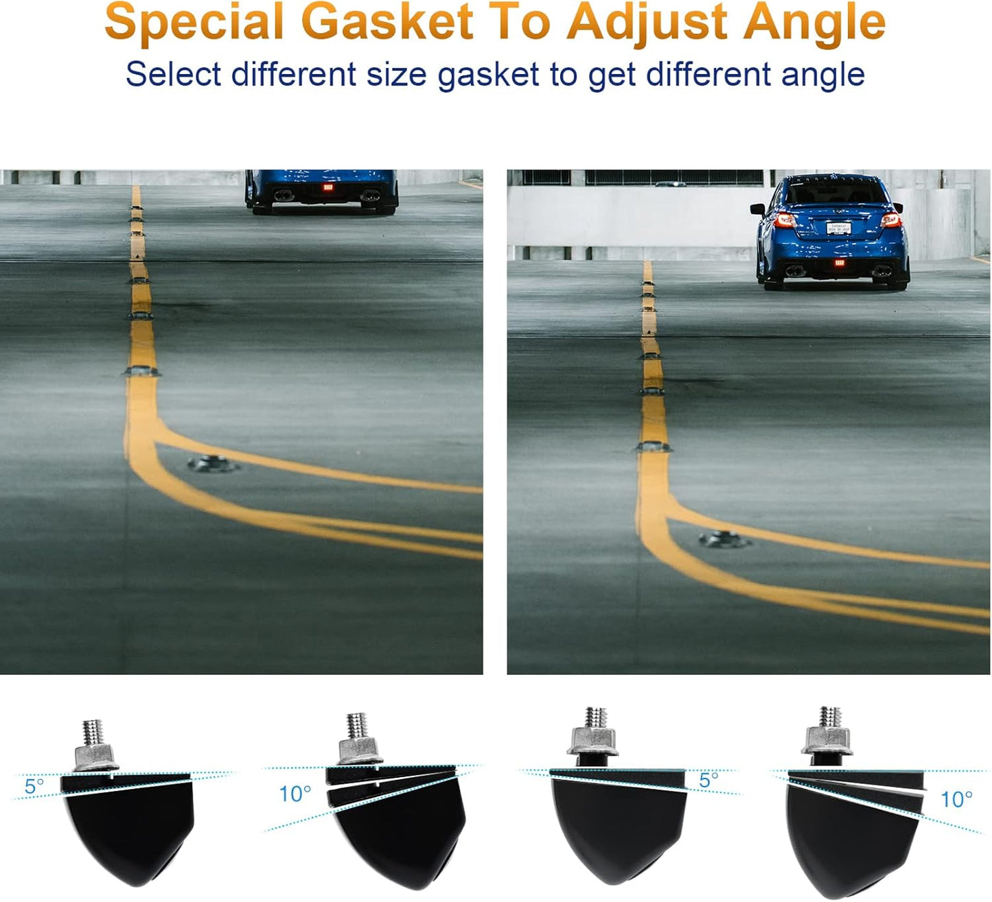 Backup Camera, Real 142° Wide Angle Reverse Camera, HD Vehicle Backup Cameras, IP68 Waterproof, Super Night Vision Rear View Camera for Car Pickup Truck SUV RV