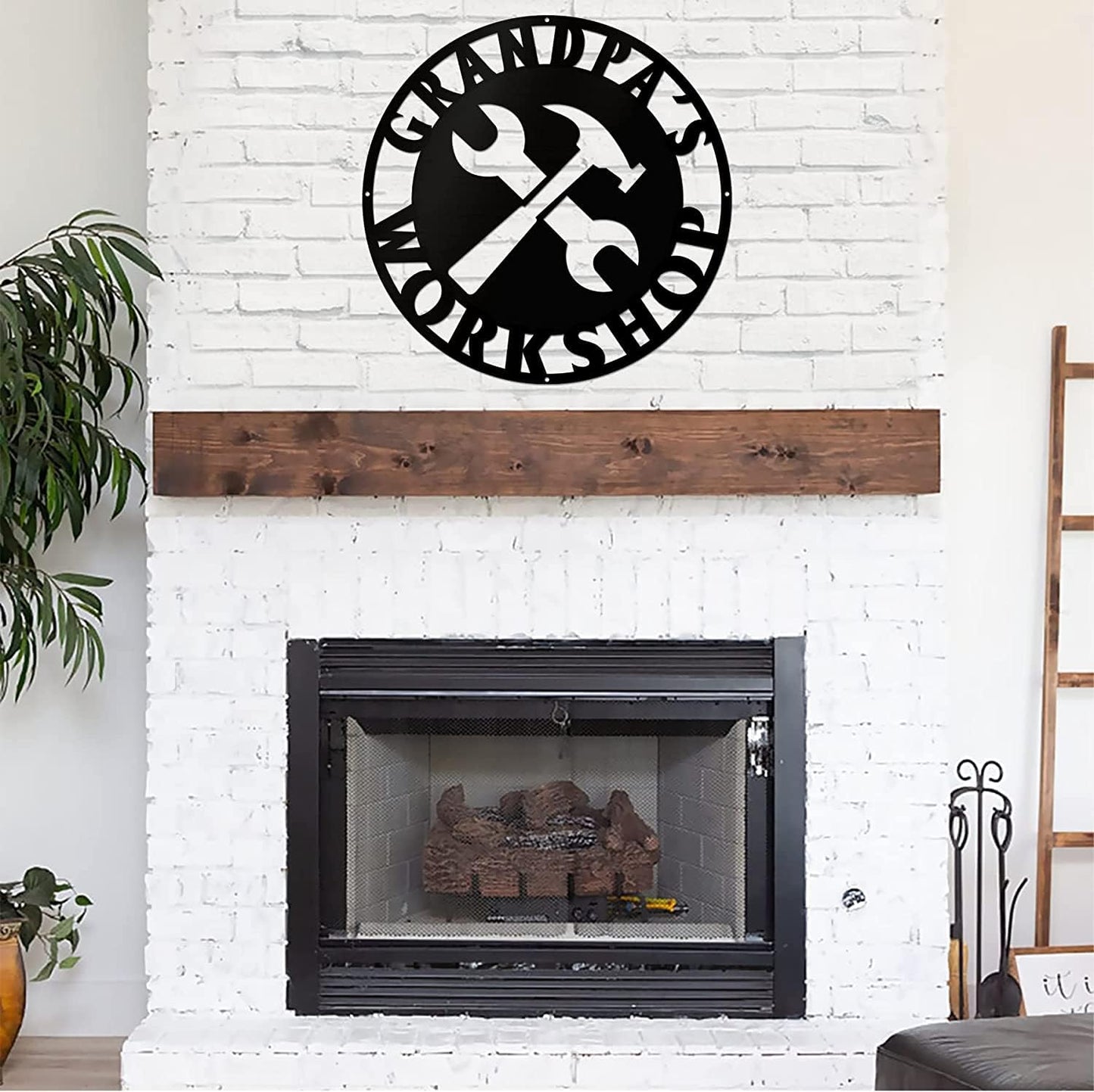 Personalized Papa's Workshop Metal Sign - Custom Dad's Garage Wall Decor for Mechanic, Birthday Gift for Men, Boyfriend - Fathers Day Workshop