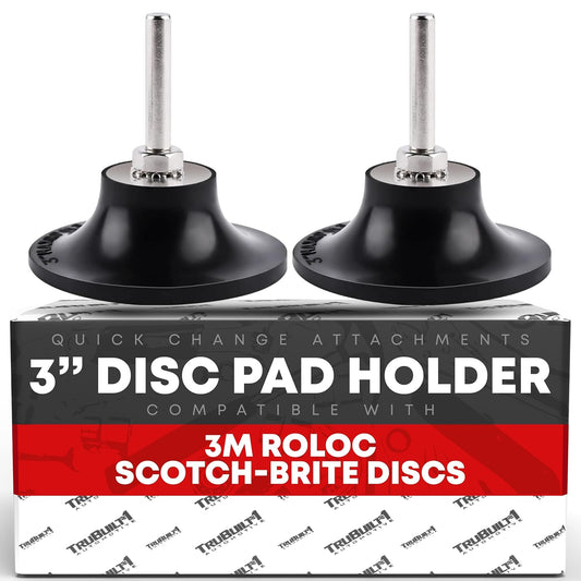 3-inch Conditioning Disc Pad Holder Assembly, Pack of 2-1/4'' Shank - Compatible with 3M ROLOC Scotch-Brite Brand Discs - Speed-Lok TR Quick-Change Attachment