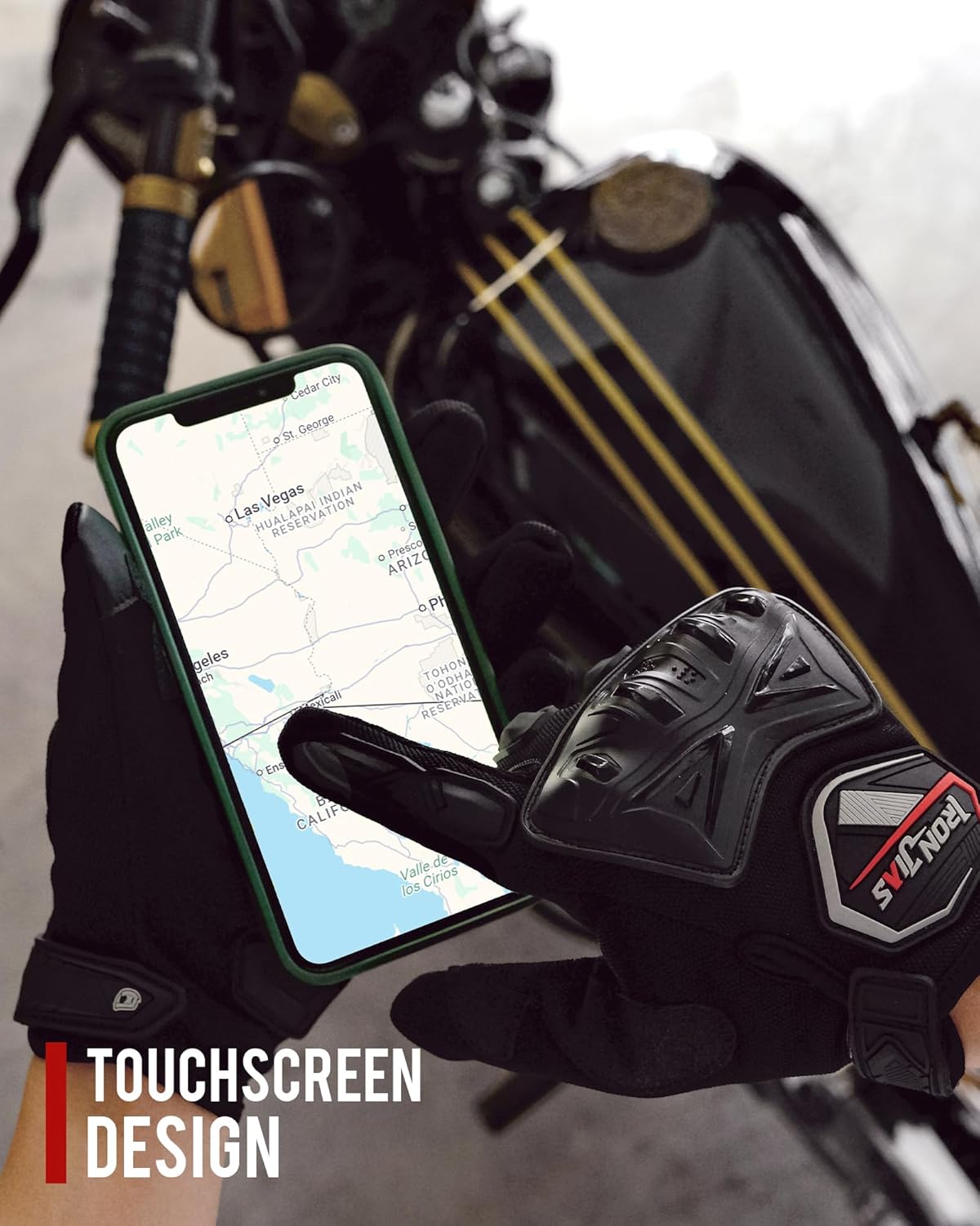 BORLENI Motorcycle Riding Gloves Touch Screen Full Finger Glove Motocross Road Racing Bike Outdoor Sports for Women Men