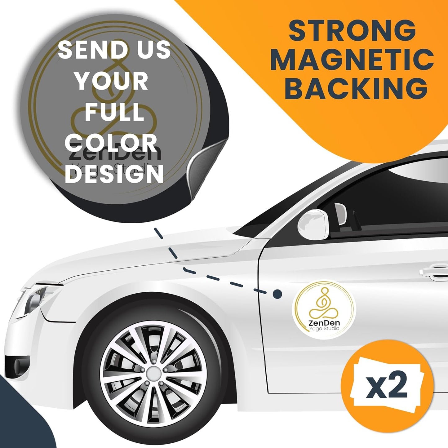 Magnet Me Up Customizable and Personalized Automotive Magnet Decals (12" Round)