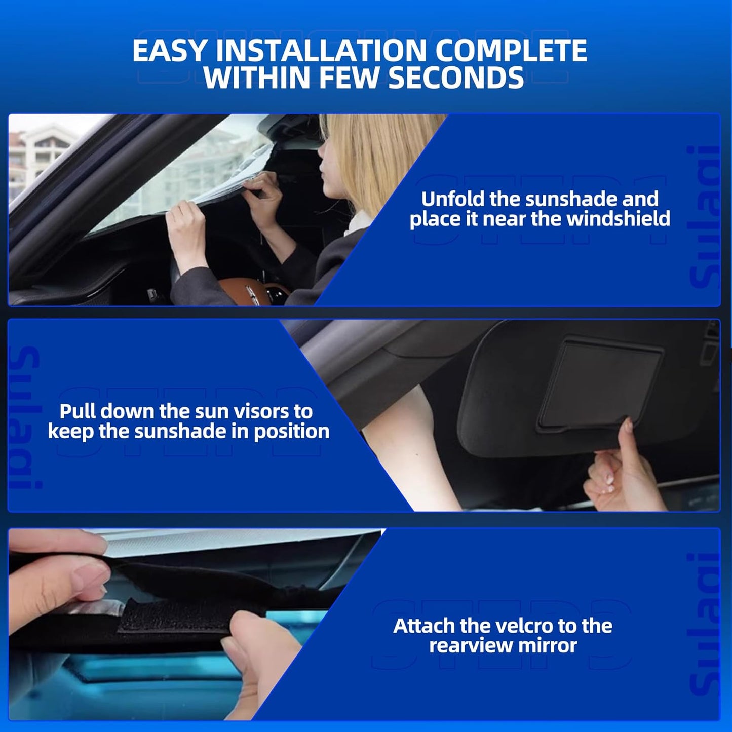 Windshield Sun Shade for Audi Q3 2019-2025 Foldable Sunshade Custom Fit Front Window Car Interior Accessories Protector Blocks UV Rays