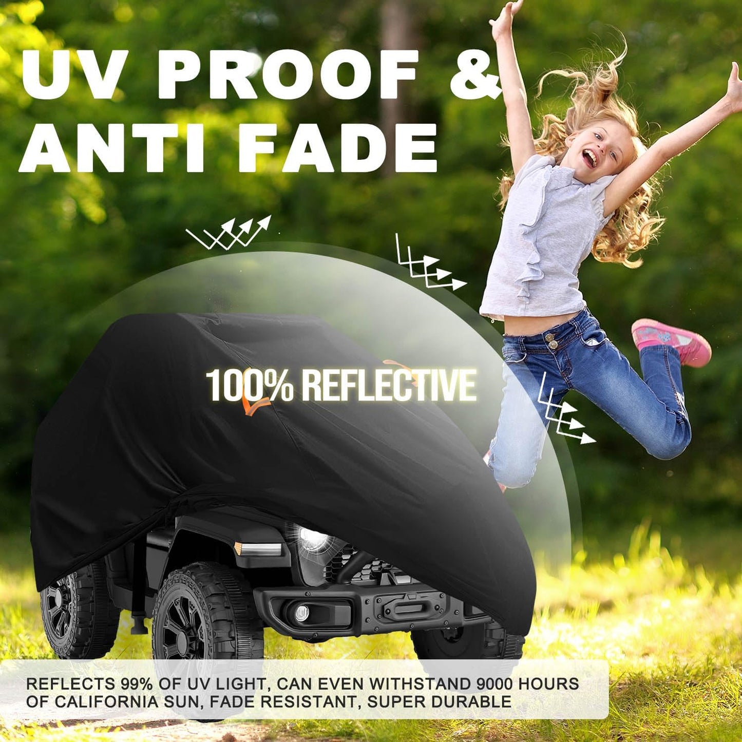 Kids Ride-On Toys Car Cover Waterproof,12/24V Powered Wheels Electric Battery Jeep Car Outdoor Protective Covers for Toddler Big Kids Children Tractor Truck Vehicle,All Weather Protection,55x33x32