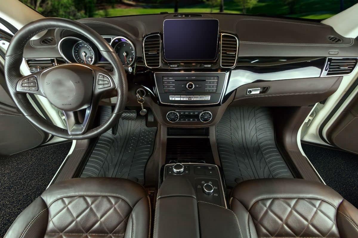 Gledring USA Custom Fit All-Weather Rubber Floor mats Compatible with Mercedes Benz S-Class W221 2007-2013, No Trimming Required, Tailored Custom Fit, Protects from Rain, Mud and Snow.