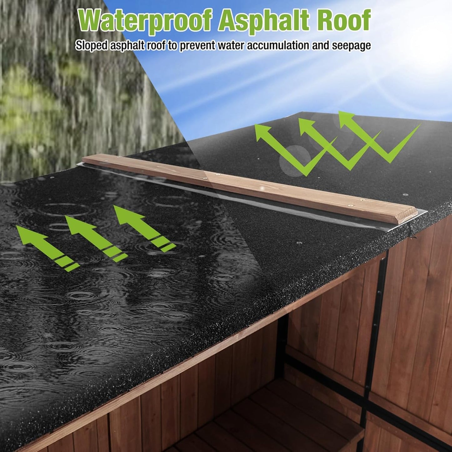 Outdoor Storage Shed Large Cabinet with Strong Metal Frame,Wooden Tool House with Adjustable Shelfs, House Garden Shed for Backyard Garden Patio Lawn