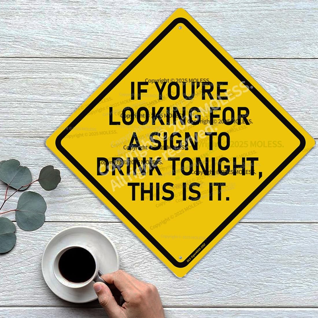 Drink Tonight Bar Sign | 12x12″ Durable Funny Man Cave Decor Metal Beer Signs Wall Decorations for Home Bar/Basement/Garage/Mancave, 2352