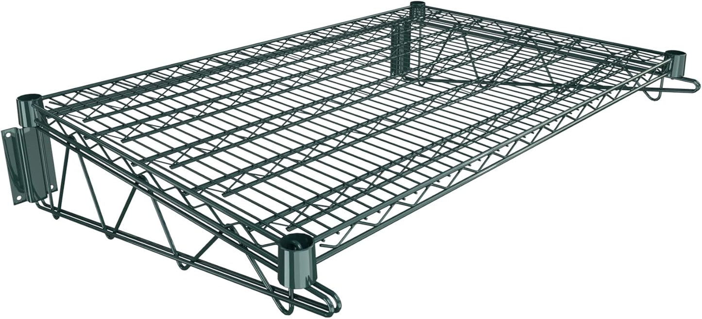 24" x 36" Green Epoxy Wire Wall Mount Shelf