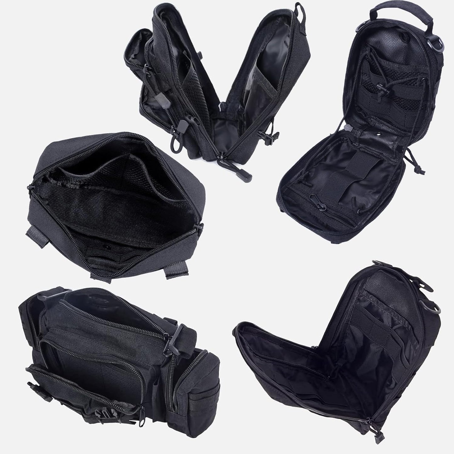 Universal Tactical Seat Back Organizer Vehicle Molle Panel Organizer Storage Bag with 5 Detachable Molle Pouch for All Vehicel Such as Jeep,Truck,SUV, Car, Ford,Chevy etc