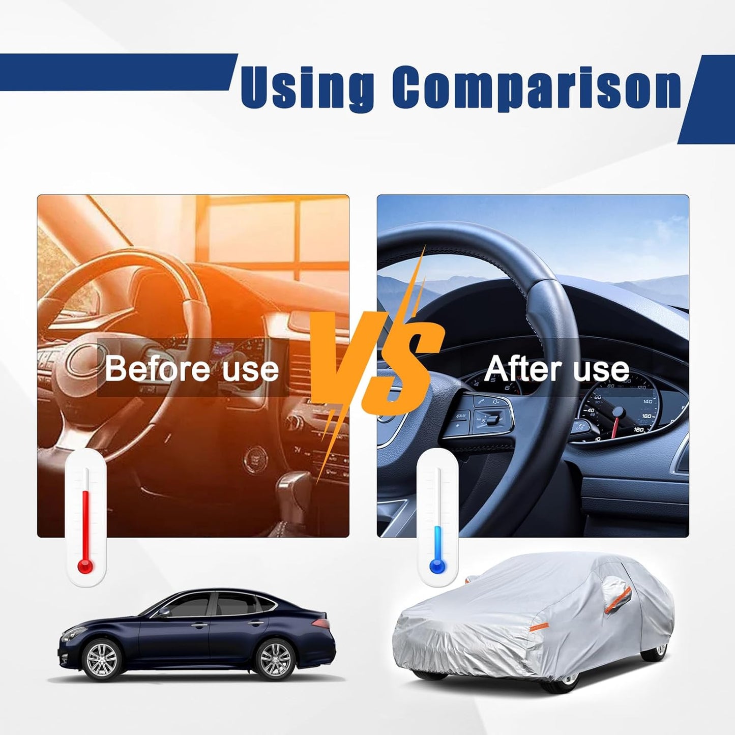 Kayme 6 Layers Car Cover Custom Fit for Nissan Maxima (1988-2025) Waterproof All Weather for Automobiles, Outdoor Full Cover Rain Sun UV Protection.Silver