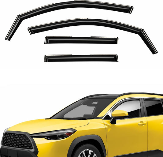 Extra Durable Window Deflectors in-Channel Window Visors Rain Guards Fit for Toyota Corolla Cross 2022-2025, Sun Visors, Wind Vent for Shades, Exterior Car Accessories - 4pcs. AG0493