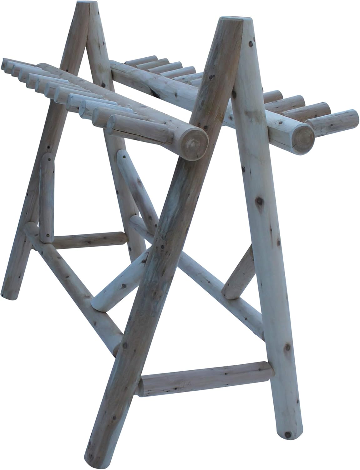 22-Place Freestanding Ski Log Racks, Pole Ski Holders, Garage Racks for Organization, Pole Stands, Snowboard Rack Garage, Snow Skis Sports Storage - Unfinished