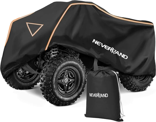 NEVERLAND ATV Cover Waterproof Outdoor - Heavy Duty ATV Covers Dustproof Anti-UV 4 Wheeler Cover All Weather Protection Four Wheeler Cover for Polaris Yamaha Suzuki Honda (Black Large)