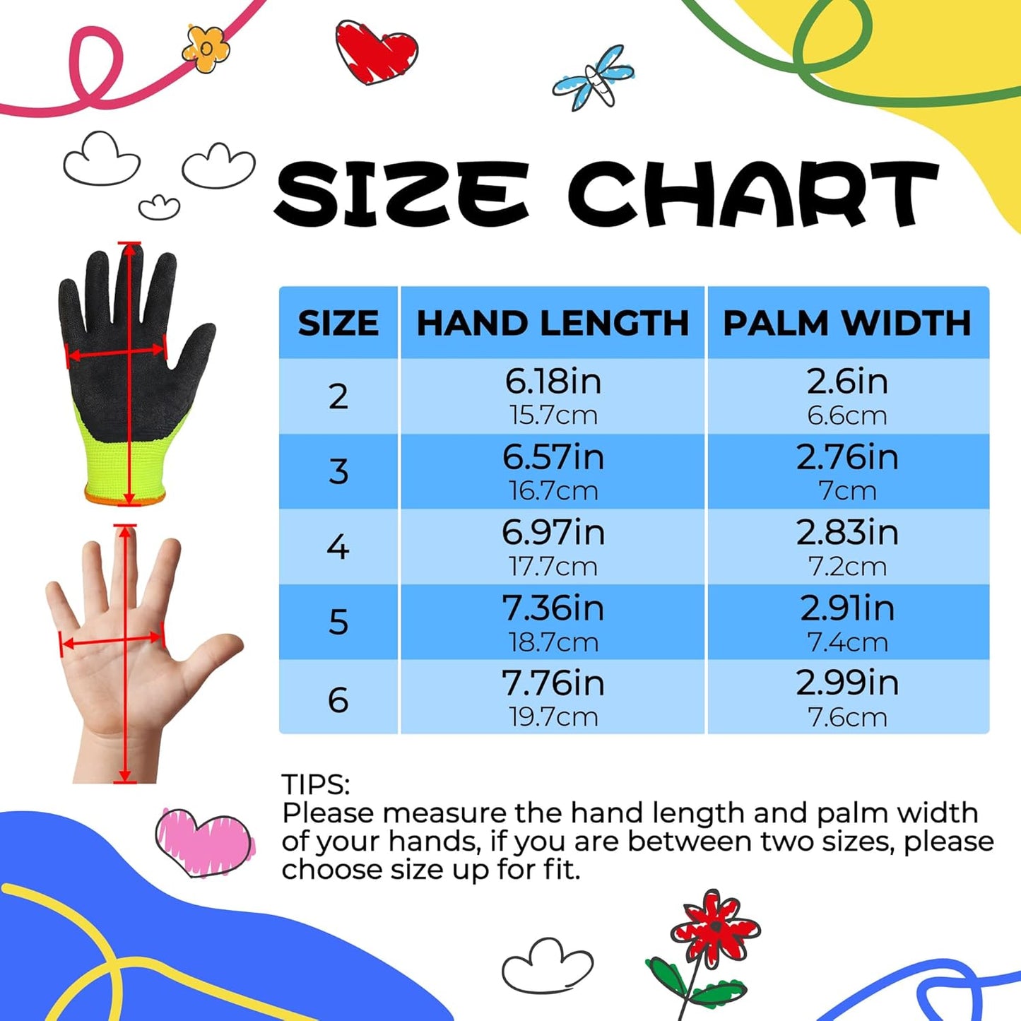 HANDLANDY 3 Pairs Kids Gardening Gloves Latex Free, Nitrile Coated Children Toddler Garden Yard Work Gloves for Little Girls Boys (Size L, Black-Green)