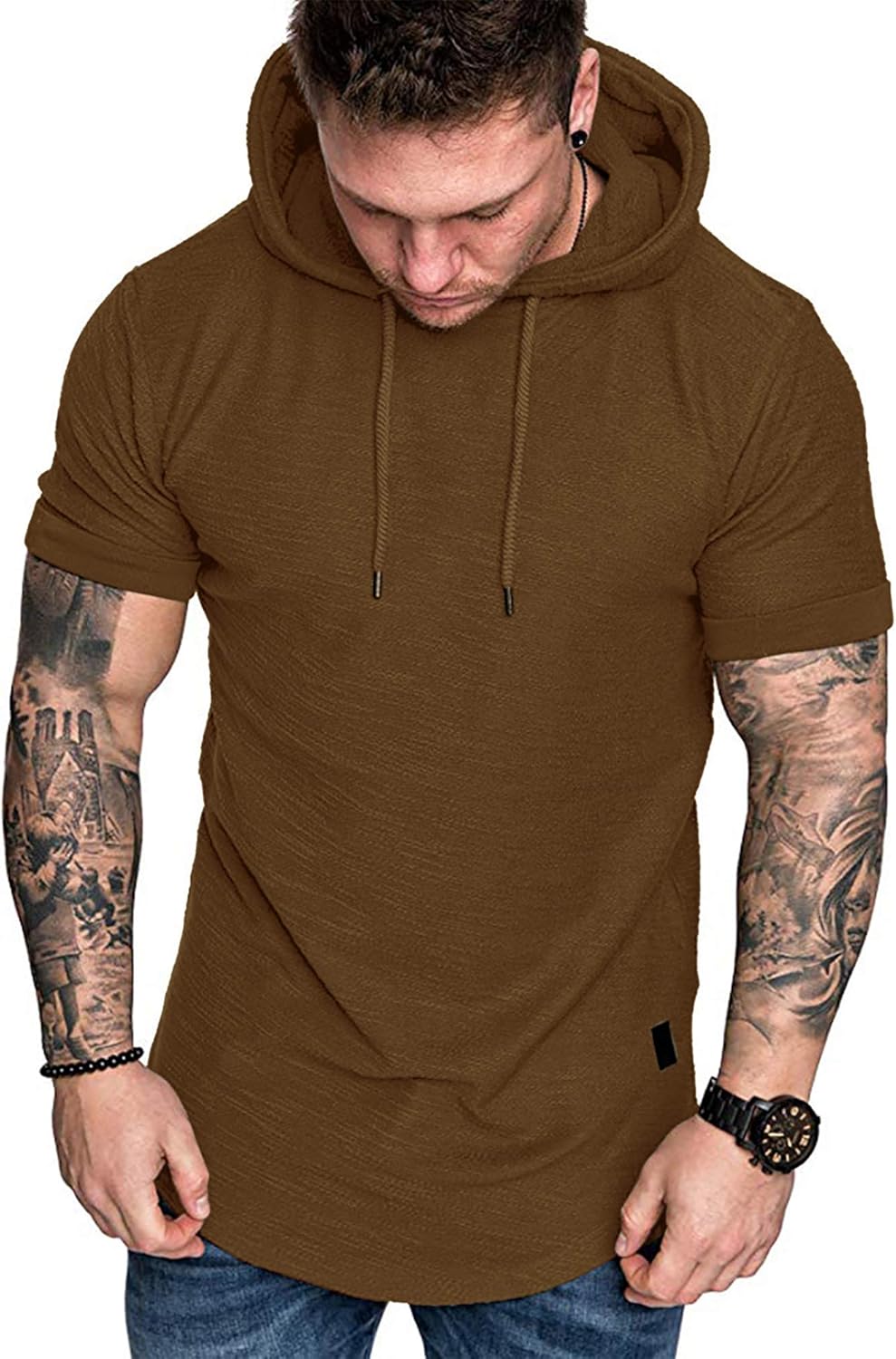 Lexiart Mens Fashion Athletic Hoodies Sport Sweatshirt Solid Color Fleece Pullover