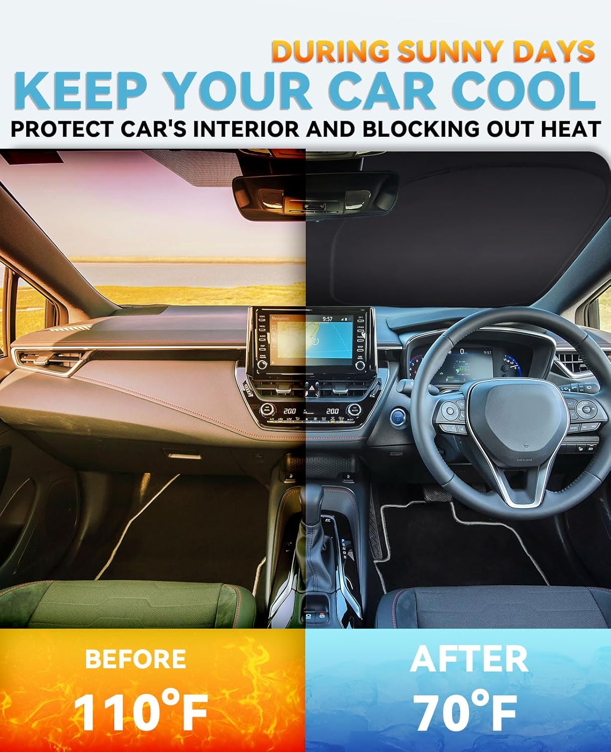 Windshield Sun Shade Car Sunshade for Nissan Altima 2019 2020 2021 2022 2023 2024 2025 Accessories Windshield Sun Visor Cover for Altima Front Window Shield 240T Coating Protect Car from Sun Rays