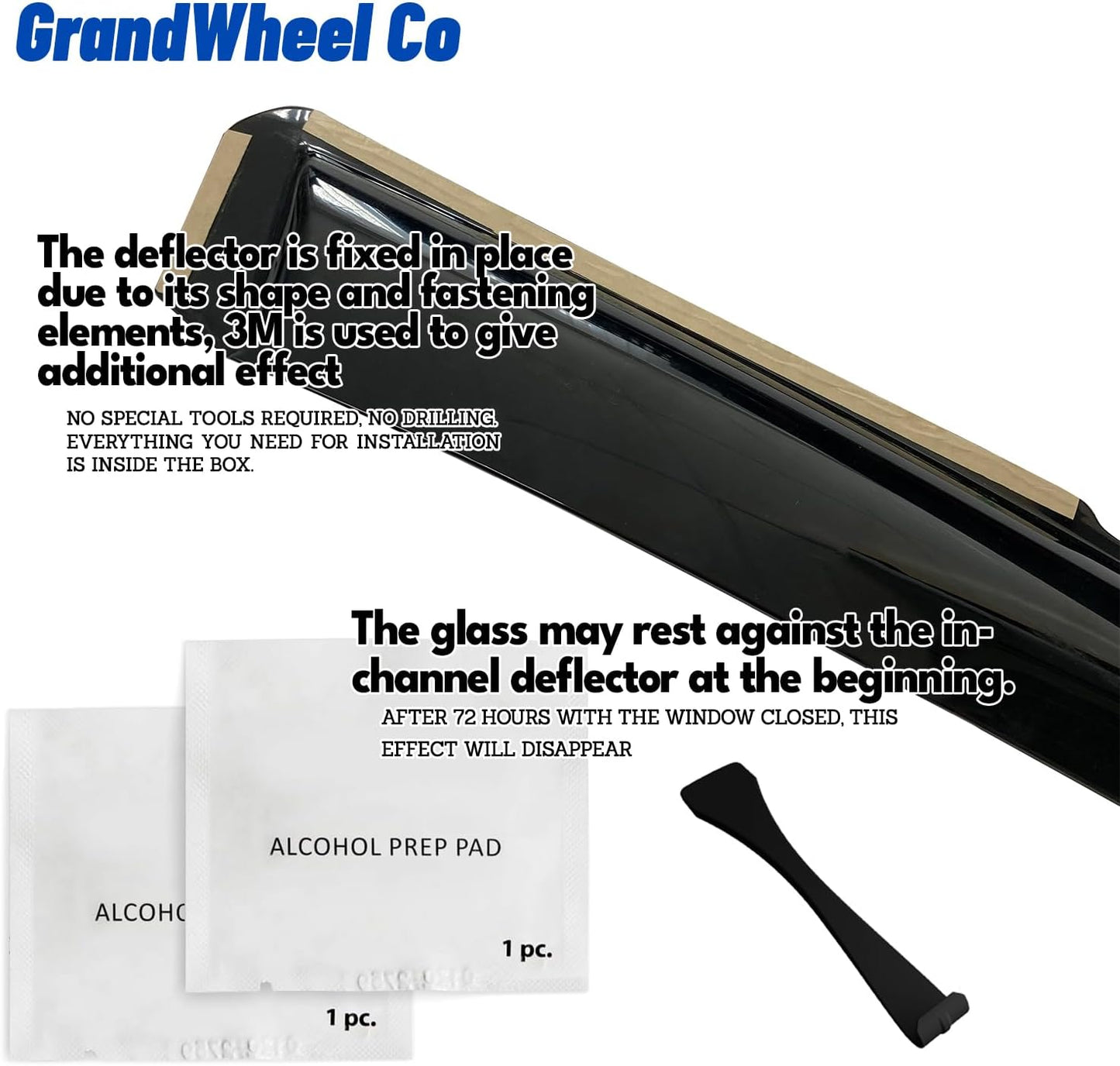 Window Deflectors Smoke Tinted In-Channel Side Window Vent Visor Deflectors Rain Guards Compatible with Grand Caravan 2008-2020 - 4 pcs. GW0584