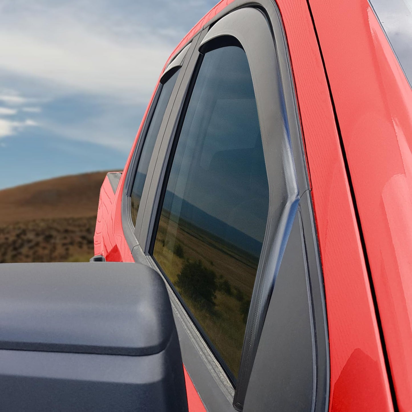 Voron Glass in-Channel Extra Durable Rain Guards for Trucks GMC Sierra 1500 2019-2025 Double Cab, Window Deflectors, Vent Window Visors, 4 Pieces - 230091v