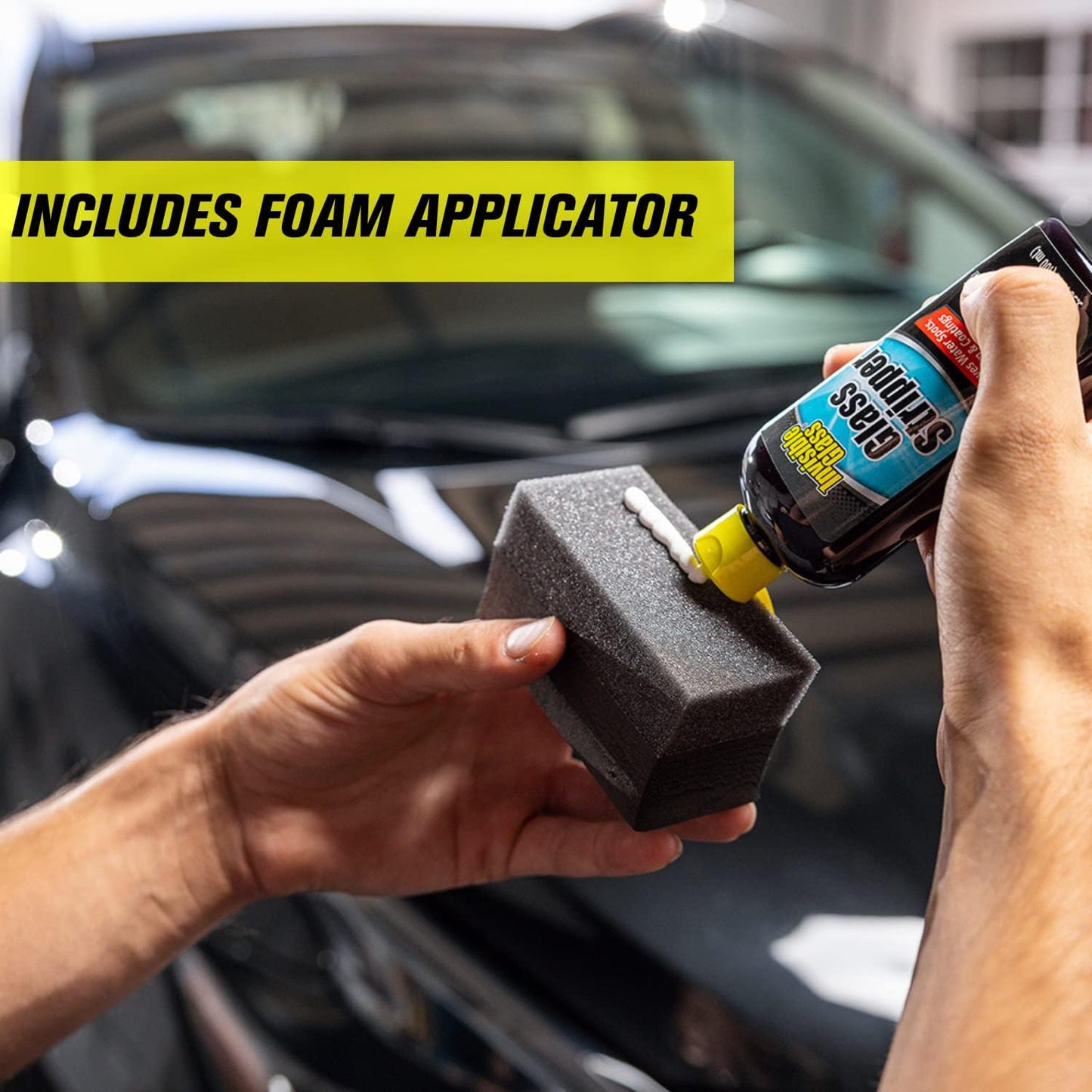 Invisible Glass 91411 3.38-Ounce Glass Stripper Water Spot Remover Kit Eliminates Coatings, Waxes, Oils and More to Polish and Restore Automotive Glass, white (Pack of 2)