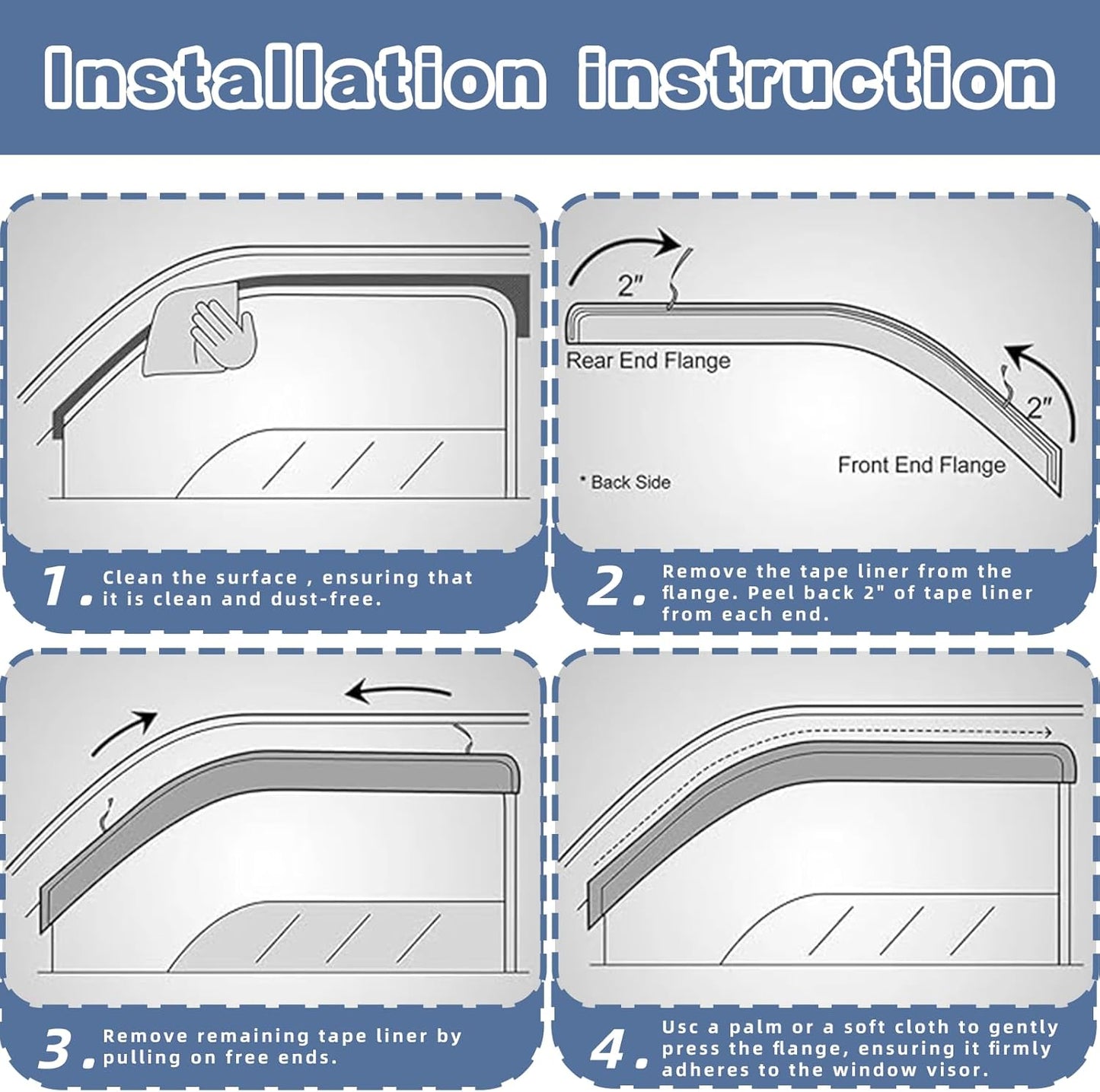 Window Visors Rain Guards fits 2012-2015 Civic Sedan, Out-Channel Window Wind Deflectors Vent Shades Accessories, Dark Smoke 4 Pcs, 2013 2014