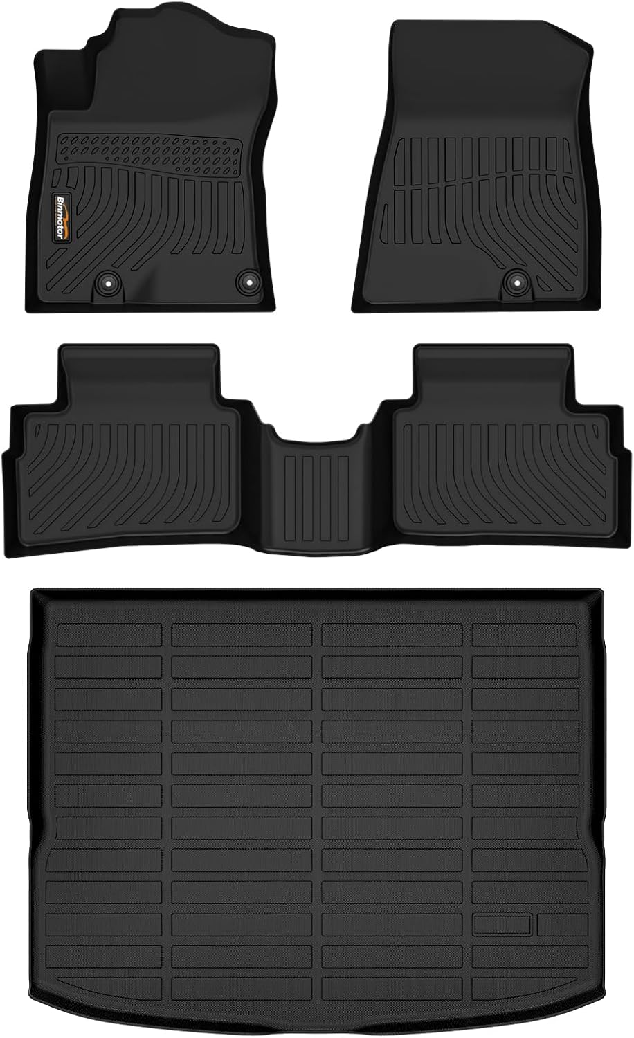 Binmotor-Floor Mats & Cargo Liner for Kia NIRO Plug-in Hybrid 2023-2025 (Only for PHEV), 2 Rows with Cargo Mat Set for Kia NIRO Plug-in Hybrid,TPE Rubber Liners Accessories Mats Trunk Mat