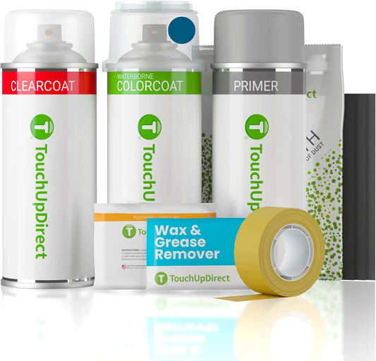 TouchUpDirect 8X7 Electric Storm Blue Compatible with Toyota Exact Match Touch Up Paint Aerosol - Platinum Kit