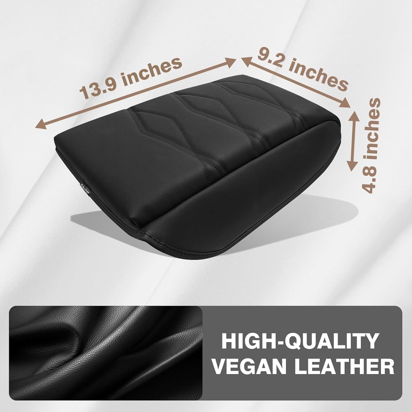 Muslogy Center Console Cover 1-Inch Extra Thick Armrest Pad Compatible with 2024 2025 Volkswagen Atlas & Cross Sport Arm Rest Cushion Padding Anti-Scratch Console Leather Lid Protector