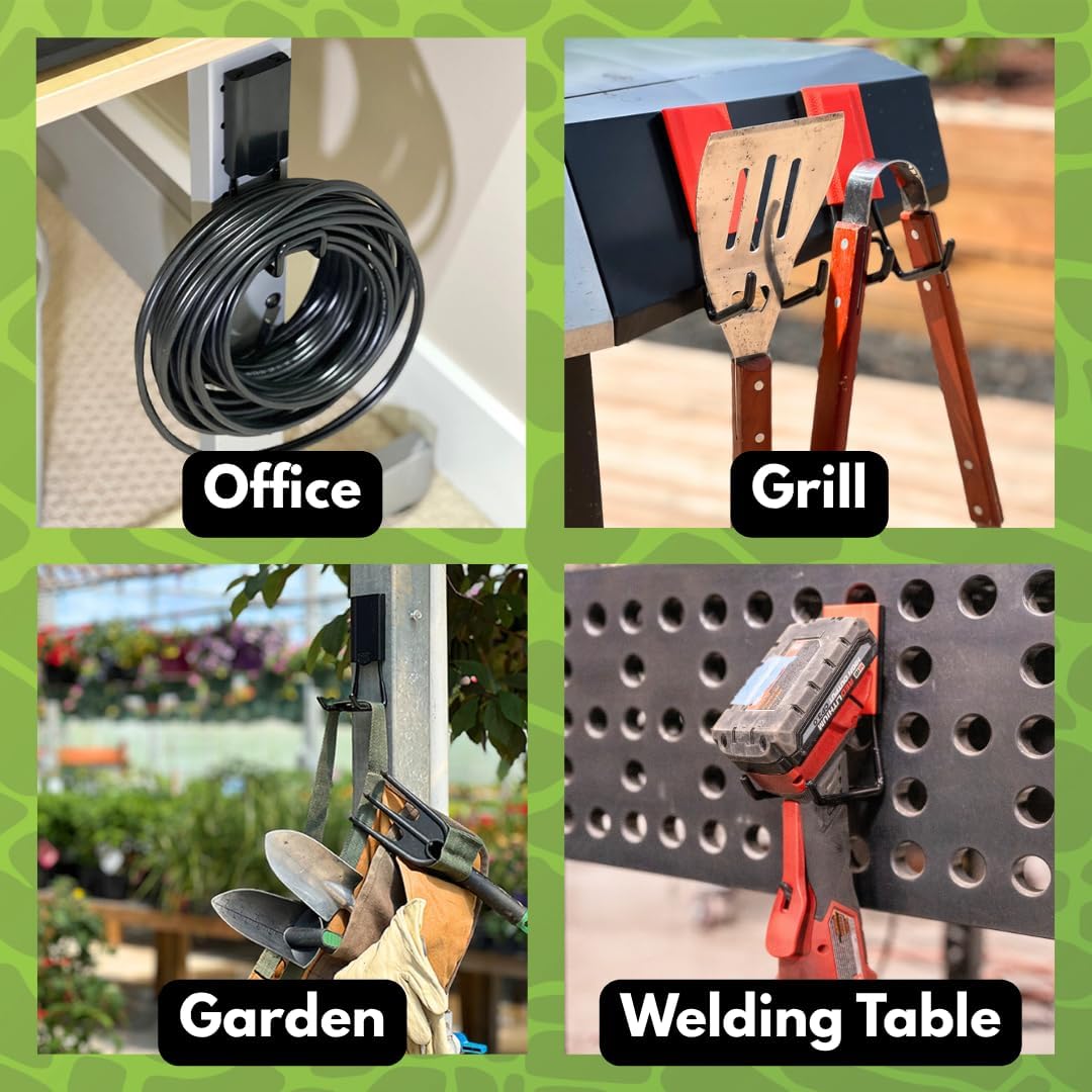 GATOR MAGNETICS Open Storage Hook: 4in Red 3-Pack, The Ultimate Workshop & Garage Storage Systems, Heavy Duty Magnetic Hooks, Sturdy Tool Organization Solutions, 25lb Hold, for All Steel Surfaces