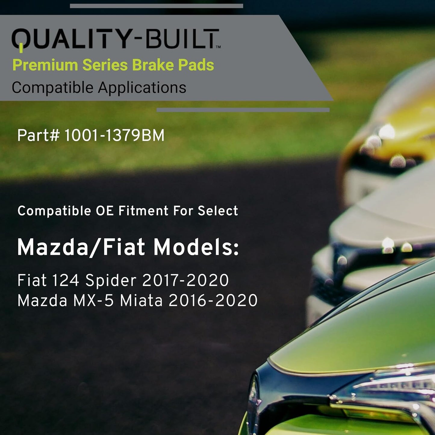 Premium Semi-Metallic Front Brake Pads (1001-1379BM) Compatible with Fiat 124 Spider 2017-2020, Mazda MX-5 Miata 2016-2020