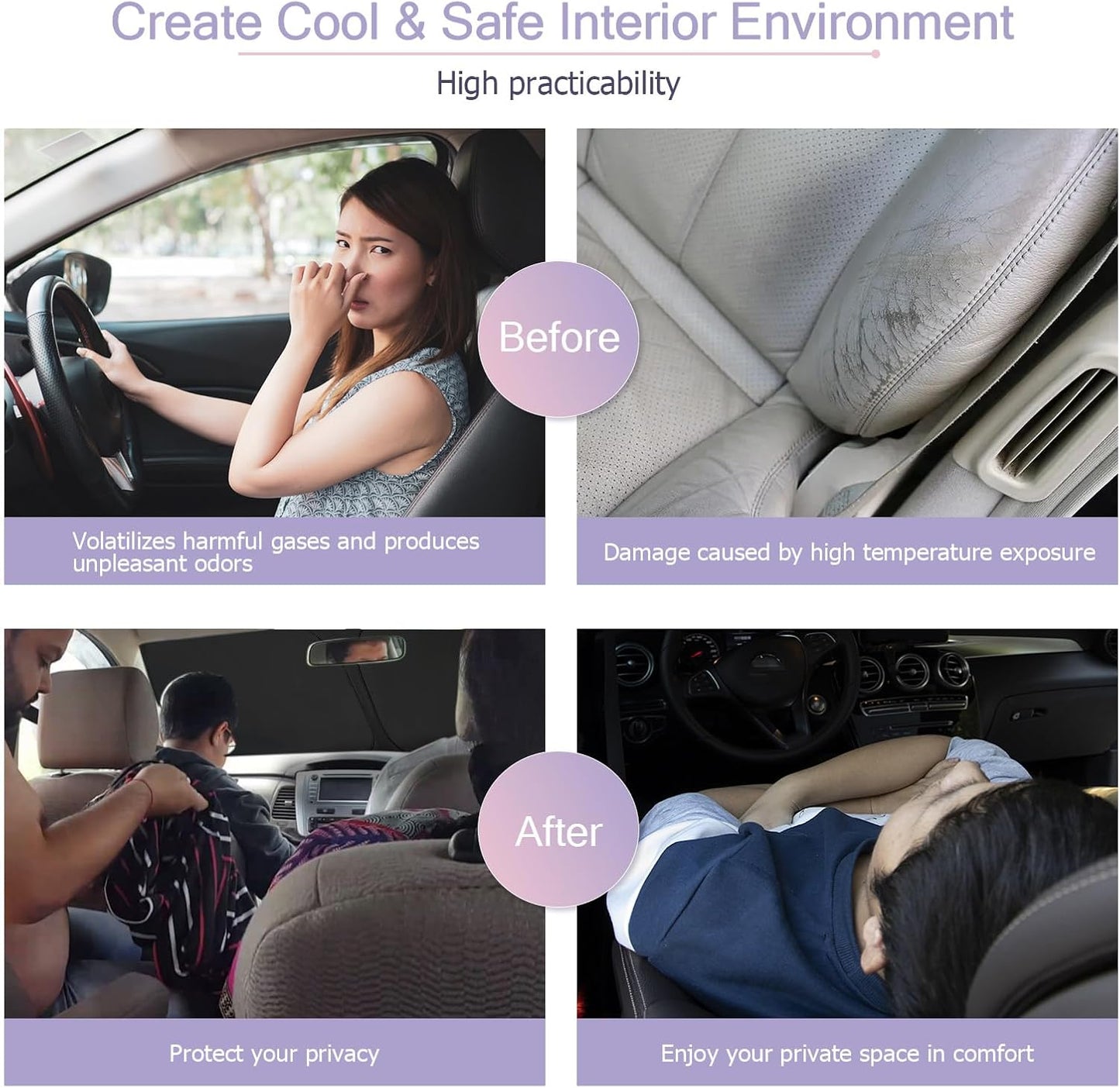 LUWU Hyundai Kona Windshield Sun Shade - Blocks UV Rays, Front Window Sunshade