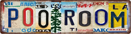 POO ROOM Vintage Metal Tin Street Sign Bar Cafe Garage Cave Home Room Wall Bathroom Farmhouse Garden Porch Patio Decor, 16 x 4 Inch
