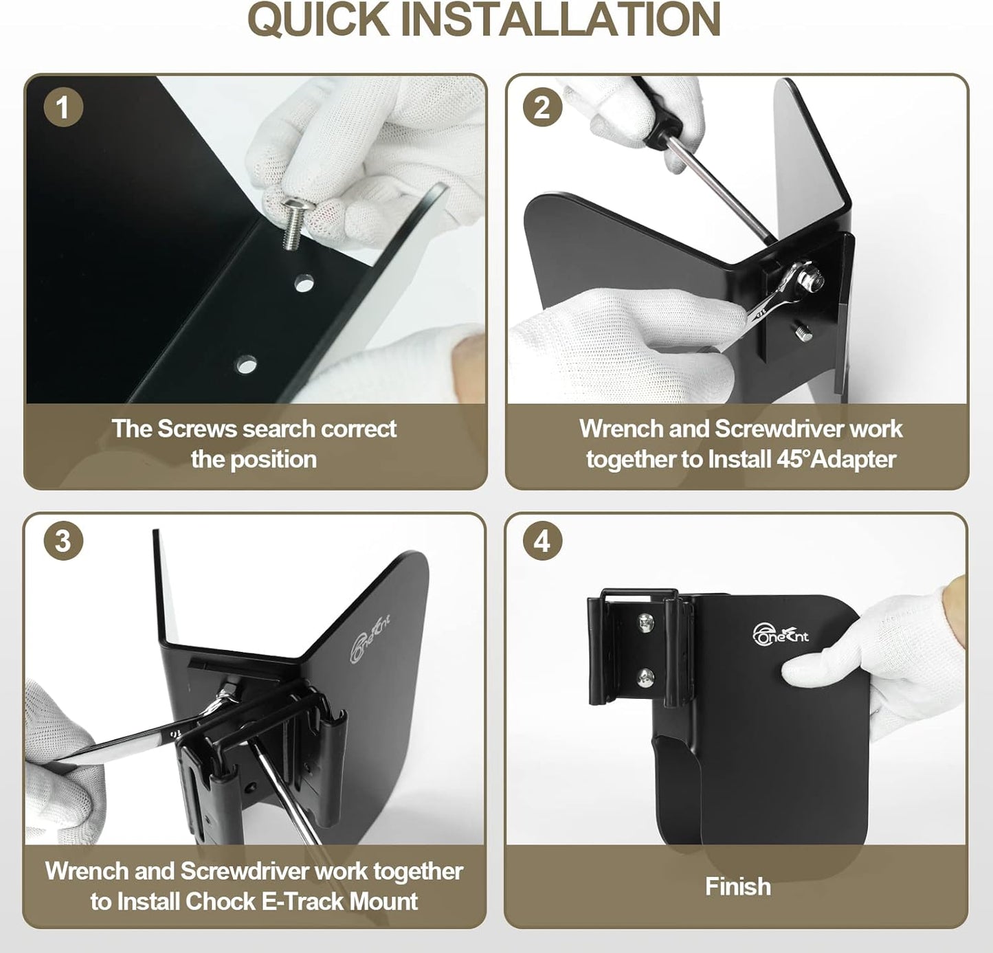 4 Pack E-Track Wheel Chock for E-Track System |E Track Motorcycle Wheel chocks for Dirt Bikes|E-Track Accessories for Enclosed Trailer E-Track Wall Mount Motorcycle Tire for Garages Trailers