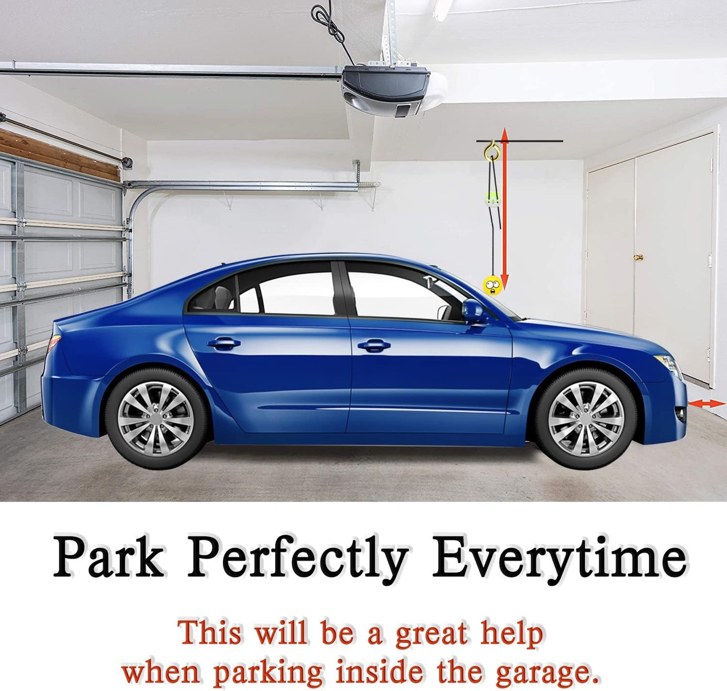 Double Garage Parking Aid-Parking Ball Guide System, Parking Assistant kit Includes a retracting Ball Sensor Assist Solution.A Perfect Garage Parking Indicator (Funny Twin Expression)